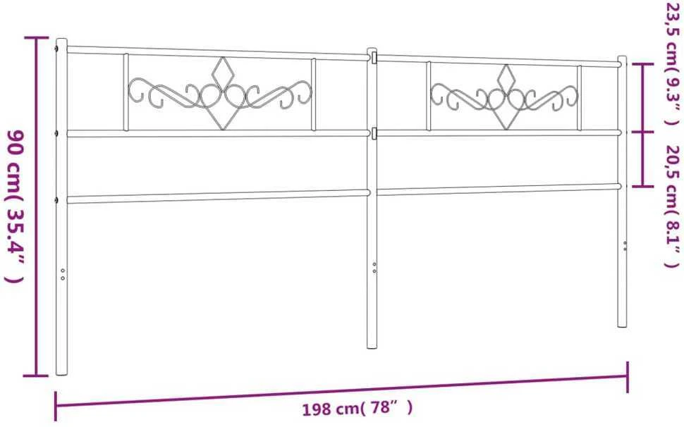 Metalinis galvūgalis, juodos spalvos, 193cm