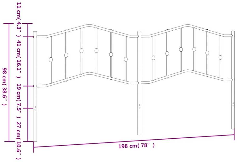 Metalinis galvūgalis, juodos spalvos, 193cm
