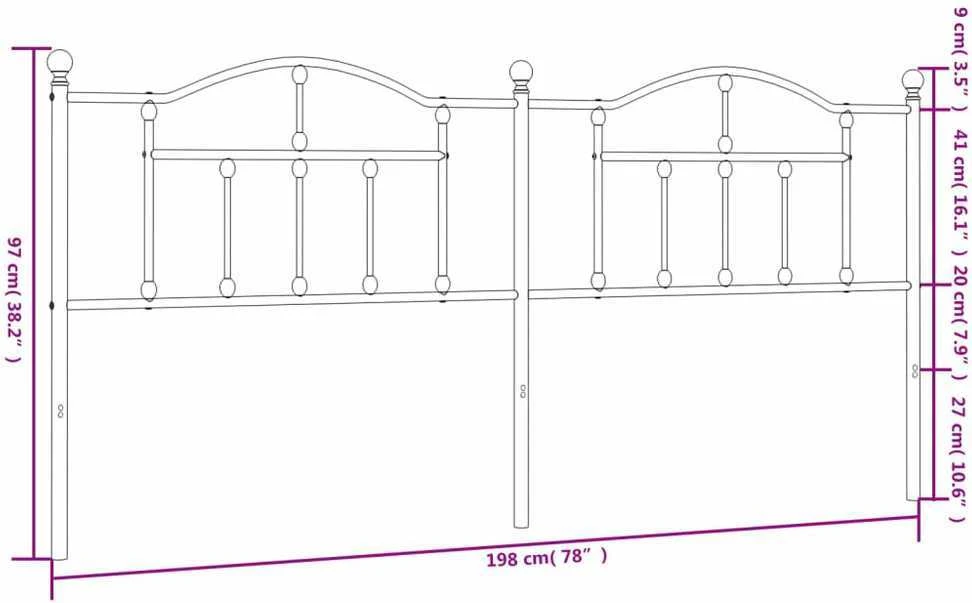 Metalinis galvūgalis, juodos spalvos, 193cm