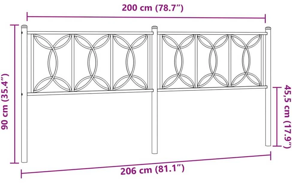 Metalinis pakaitinis galvūgalis, juodos spalvos, 200cm