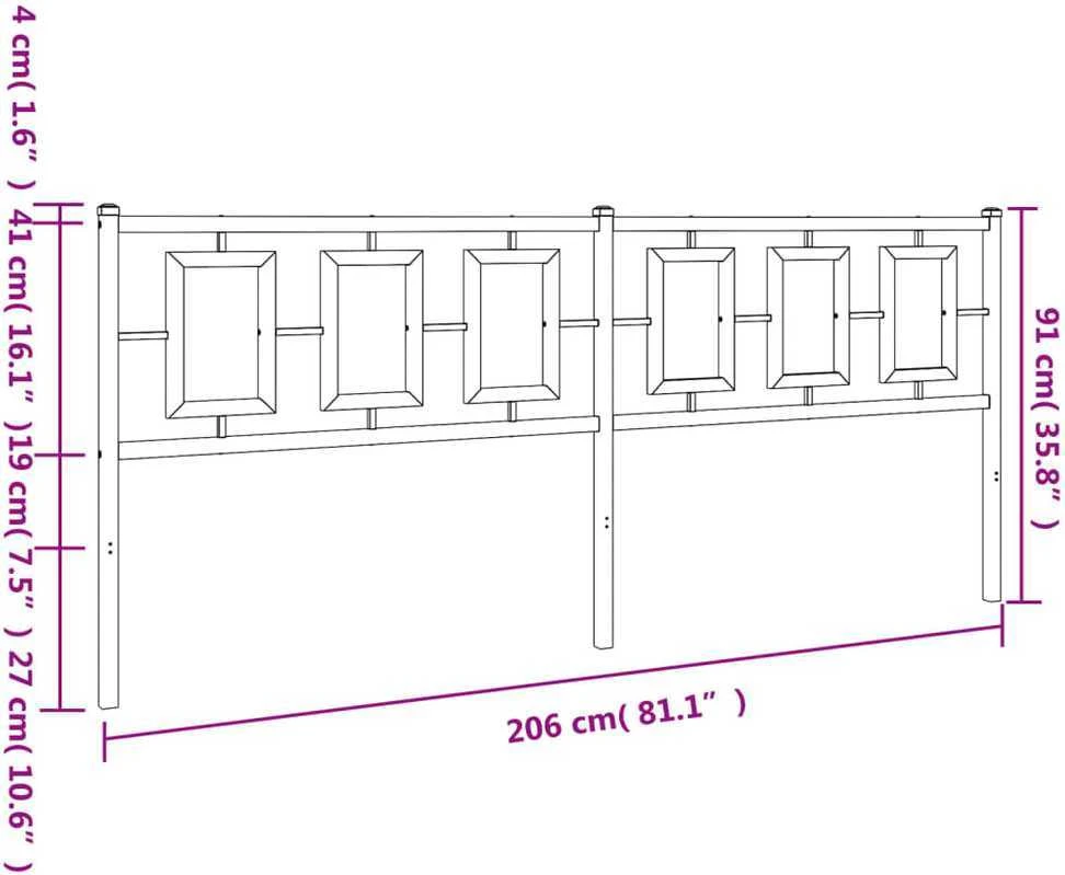 Metalinis galvūgalis, juodos spalvos, 200cm