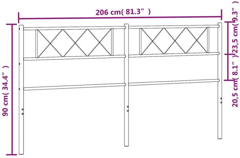 Metalinis galvūgalis, juodos spalvos, 200cm
