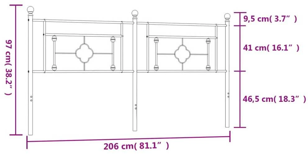 Metalinis galvūgalis, juodos spalvos, 200cm