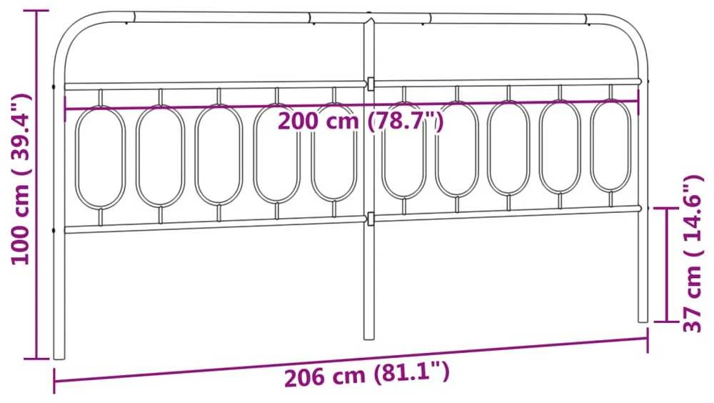 Metalinis pakaitinis galvūgalis, juodos spalvos, 200cm