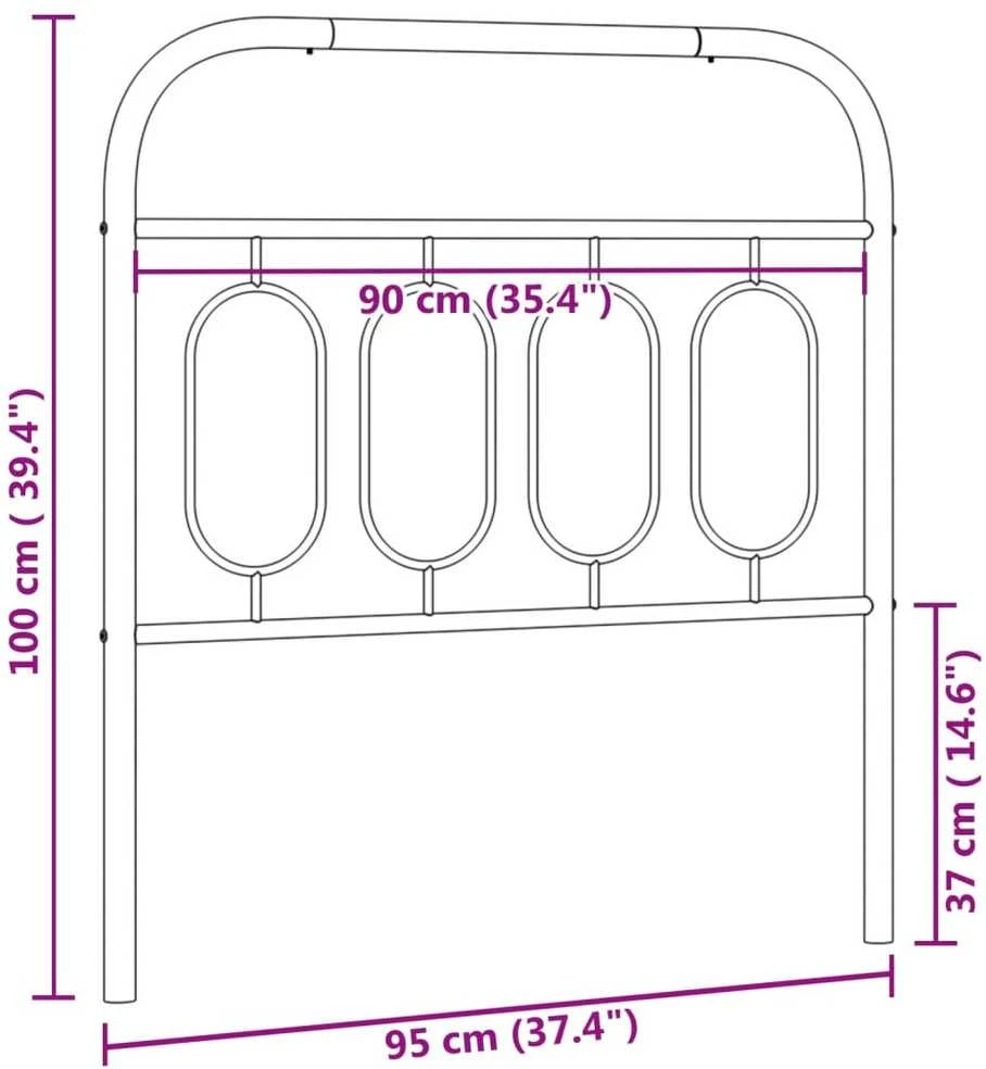 Metalinis pakaitinis galvūgalis, juodos spalvos, 90cm