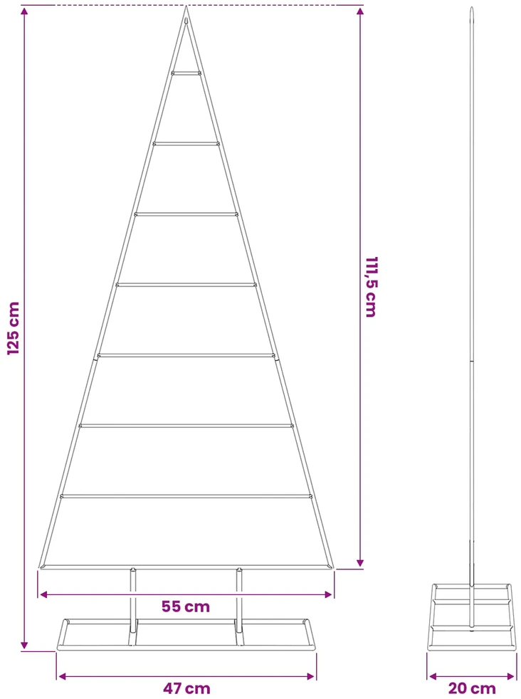 Metalinis Kalėdų medis Auksinė 125 cm