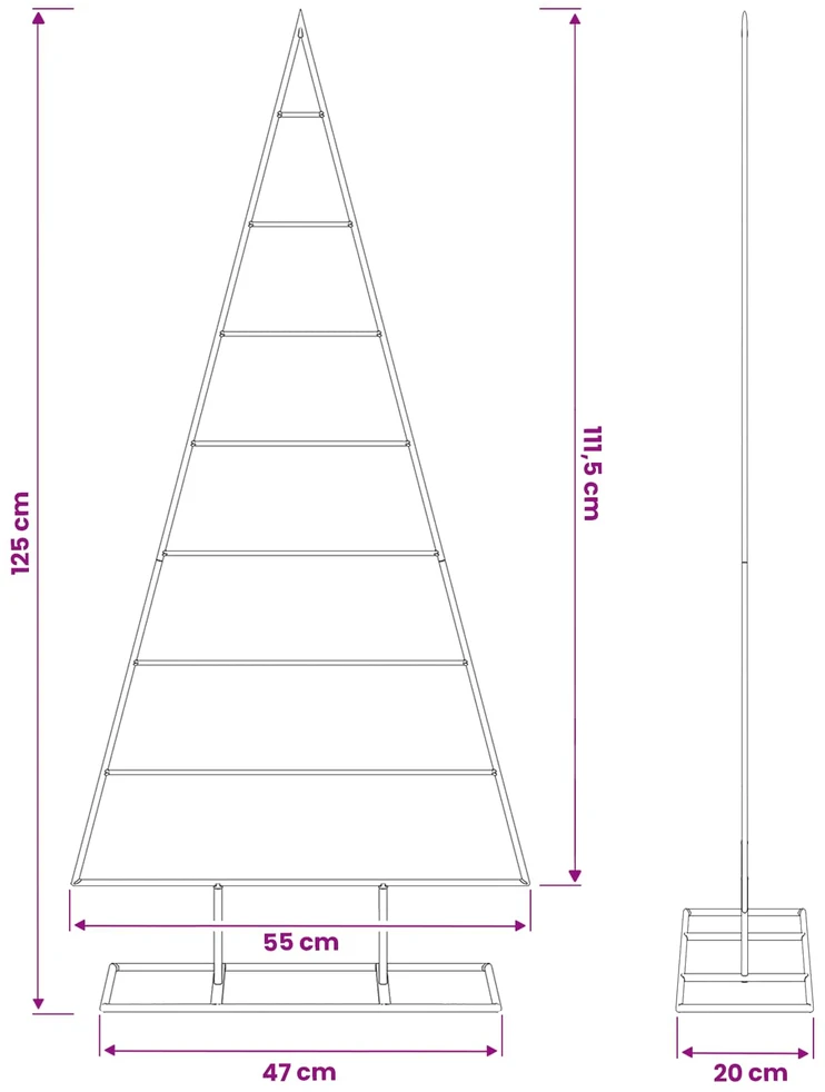 Metalinis Kalėdų medis KUOPIO 125 cm