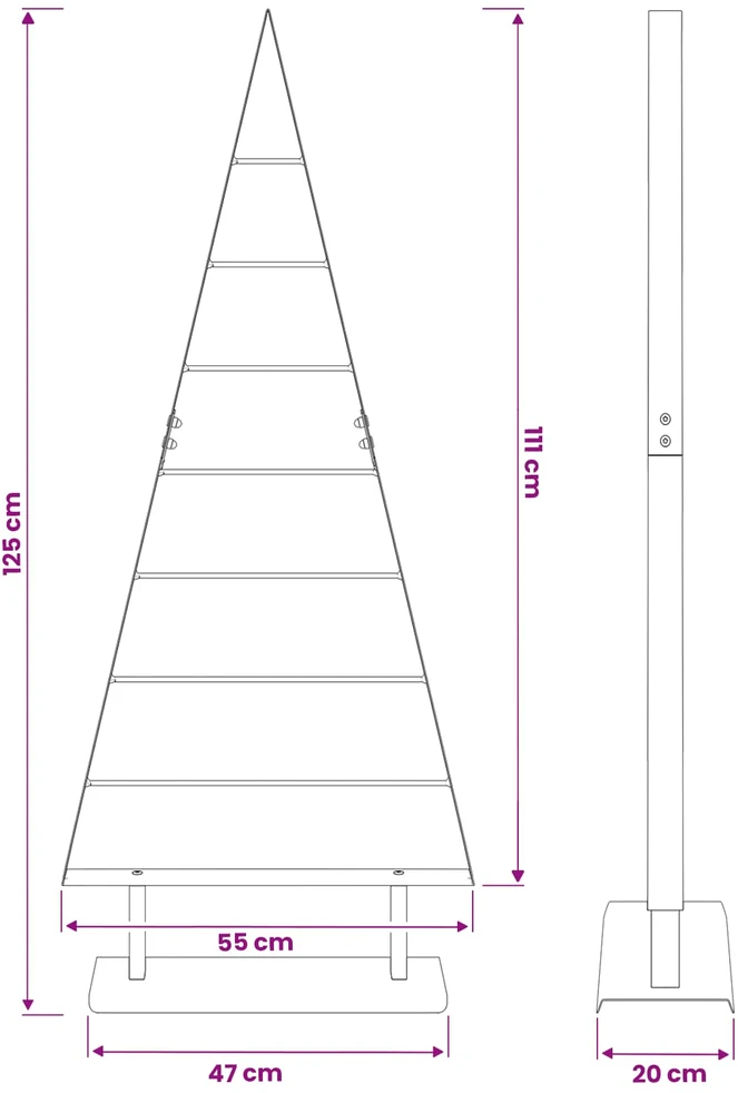 Metalinis Kalėdų medis KUOPIO 125 cm Plienas Balta
