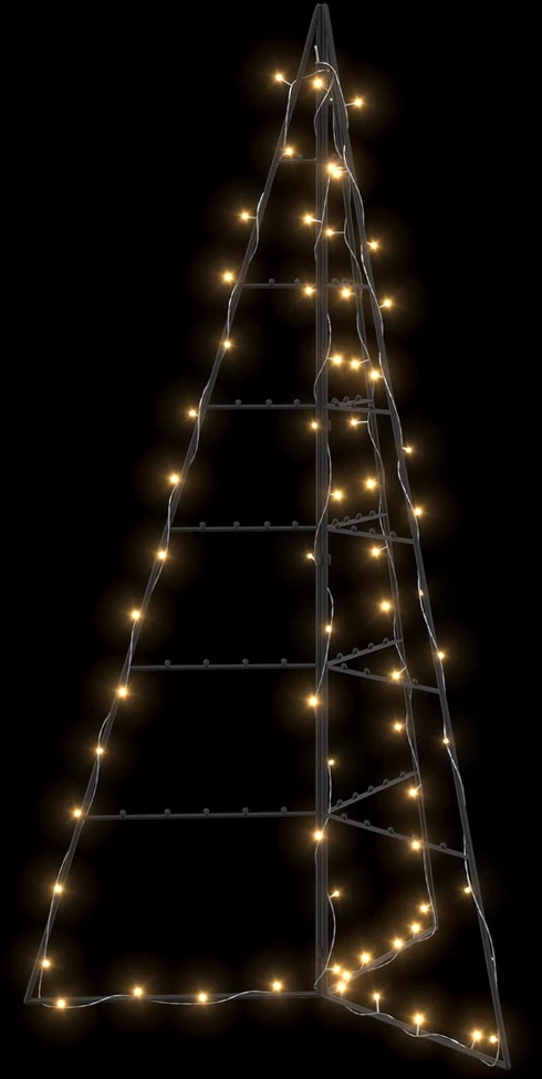 Metalinė eglutė su LED KUOPIO 140 cm Šilta balta Plienas Juoda