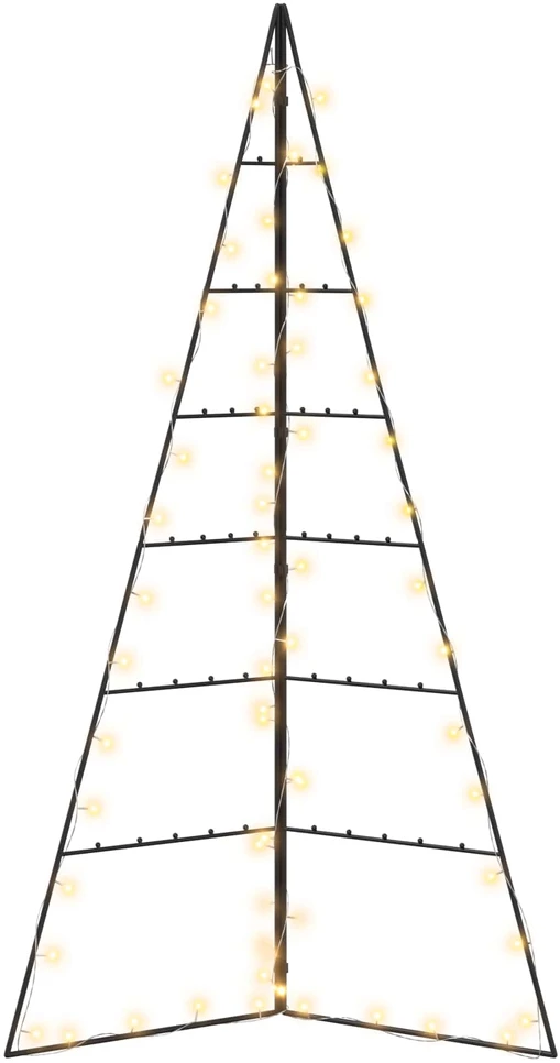 Metalinė eglutė su LED KUOPIO 140 cm Šilta balta Plienas Juoda