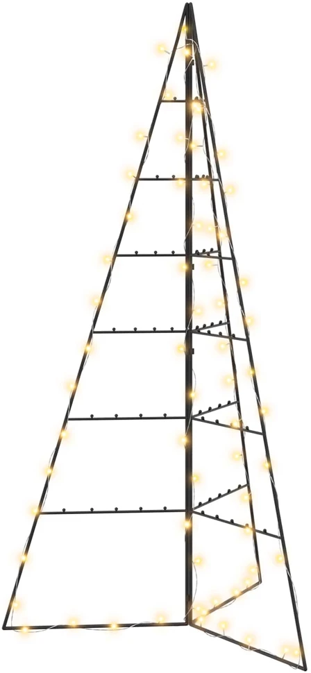 Metalinė eglutė su LED KUOPIO 140 cm Šilta balta Plienas Juoda