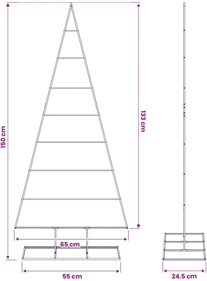 Metalinis Kalėdų medis KUOPIO 150 cm Metalas Juoda