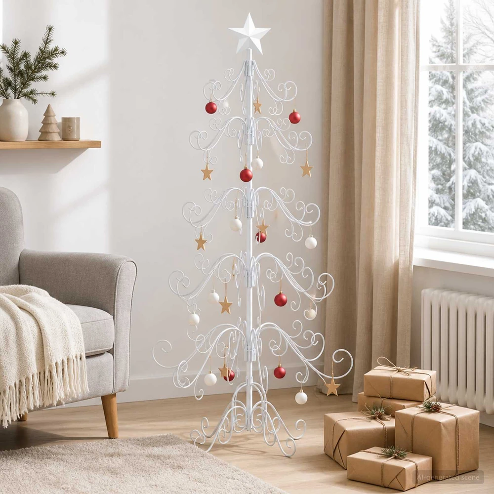 Metalinis Kalėdų medis KUOPIO 150 cm plienas Baltas