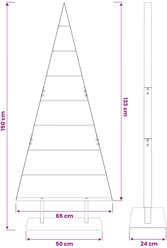 Metalinis Kalėdų medis KUOPIO 150 cm Plienas Balta