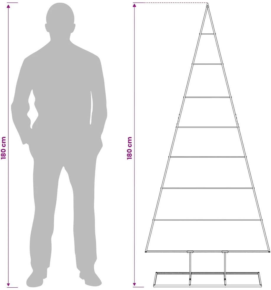 Metalinis Kalėdų medis KUOPIO 180 cm Metalas Juoda