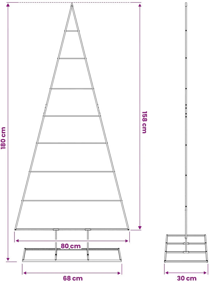 Metalinis Kalėdų medis KUOPIO 180 cm Metalas Juoda