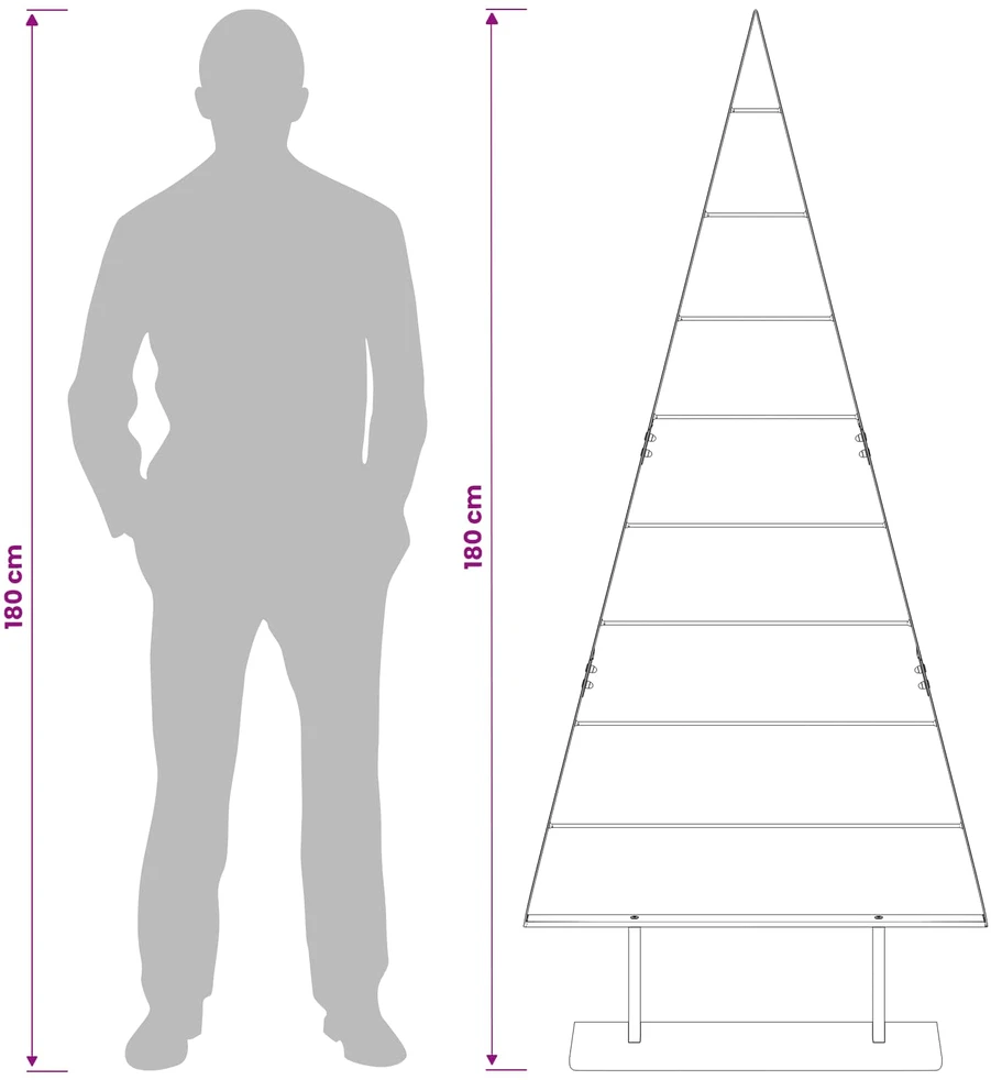 Metalinis Kalėdų medis KUOPIO 180 cm Plienas Balta