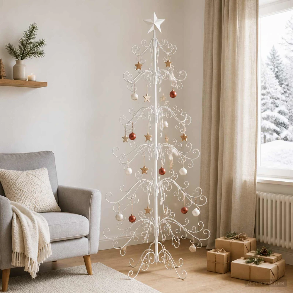Metalinis Kalėdų medis KUOPIO 180 cm Plienas Balta
