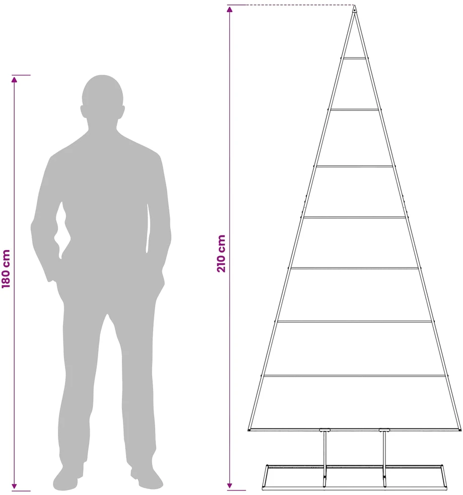 Metalinis Kalėdų medis KUOPIO 210 cm Metalas Juoda