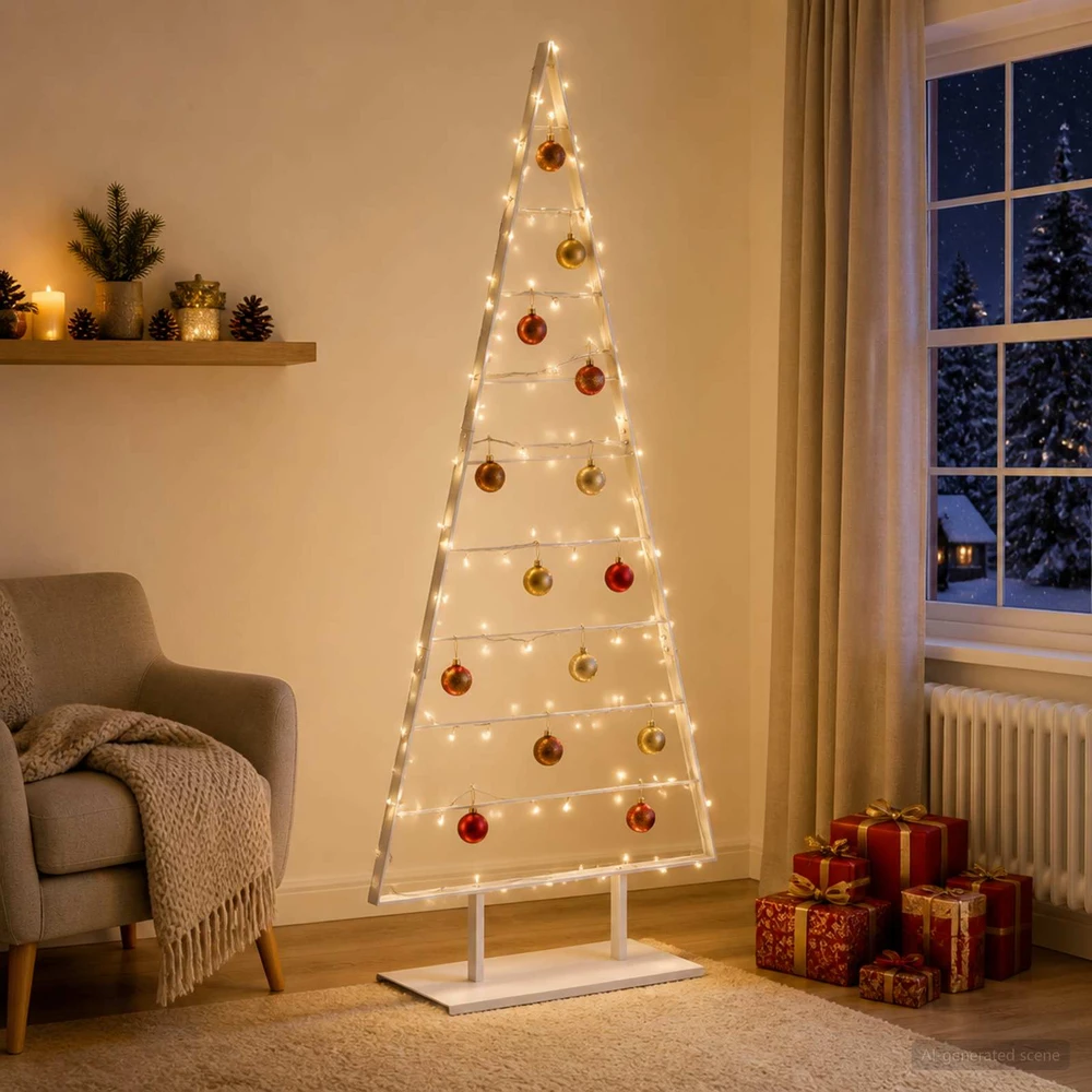 Metalinis Kalėdų medis KUOPIO 210 cm Plienas Balta