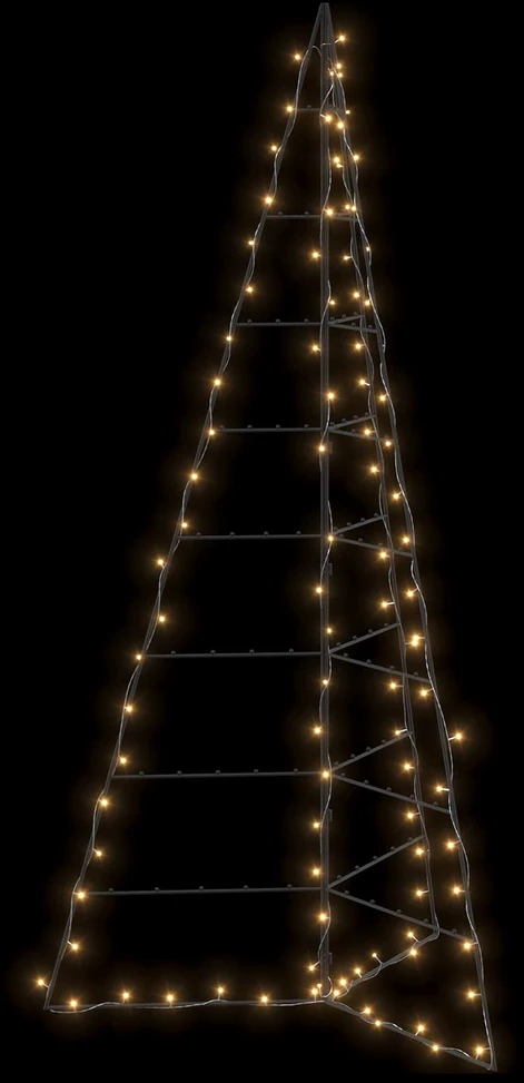 Metalinė eglutė su LED KUOPIO 210 cm Šilta balta Plienas Juoda