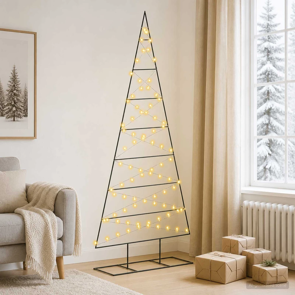 Metalinis Kalėdų medis KUOPIO 210 cm Šilta balta