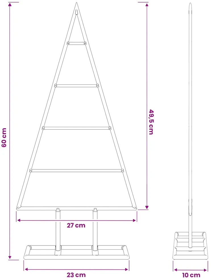 Metalinis Kalėdų medis KUOPIO 60 cm