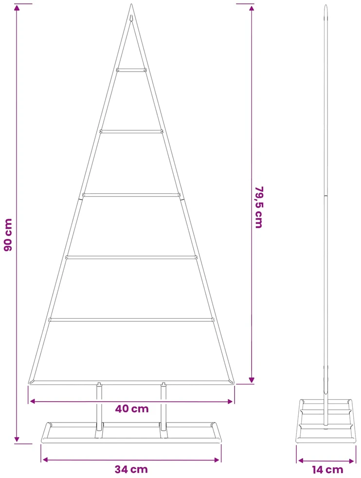 Metalinis Kalėdų medis KUOPIO 90 cm