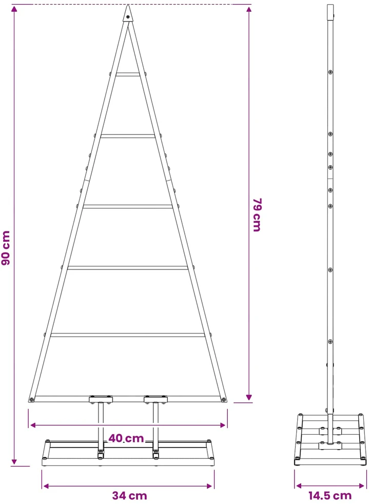 Metalinis Kalėdų medis KUOPIO 90 cm Metalas Juoda