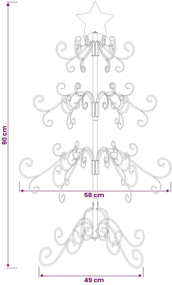 Metalinis Kalėdų medis KUOPIO 90 cm Plienas Balta