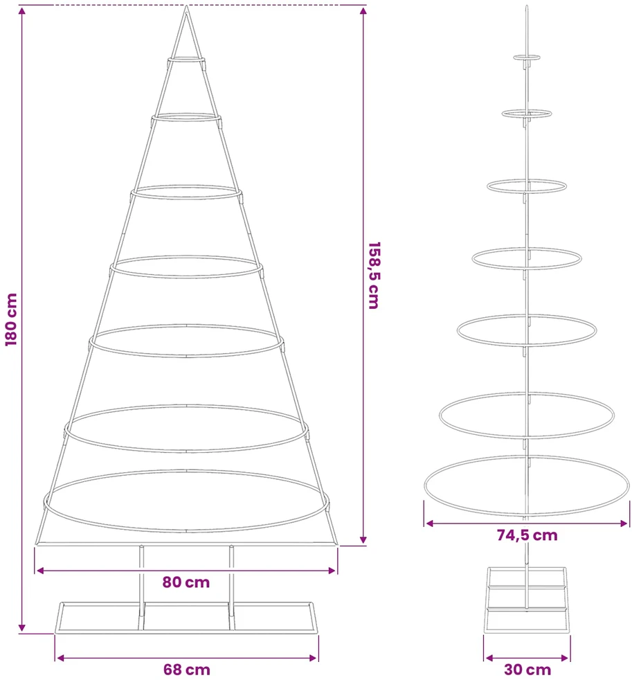 Metalinis Kalėdų medis s stovu Auksinė 180 cm