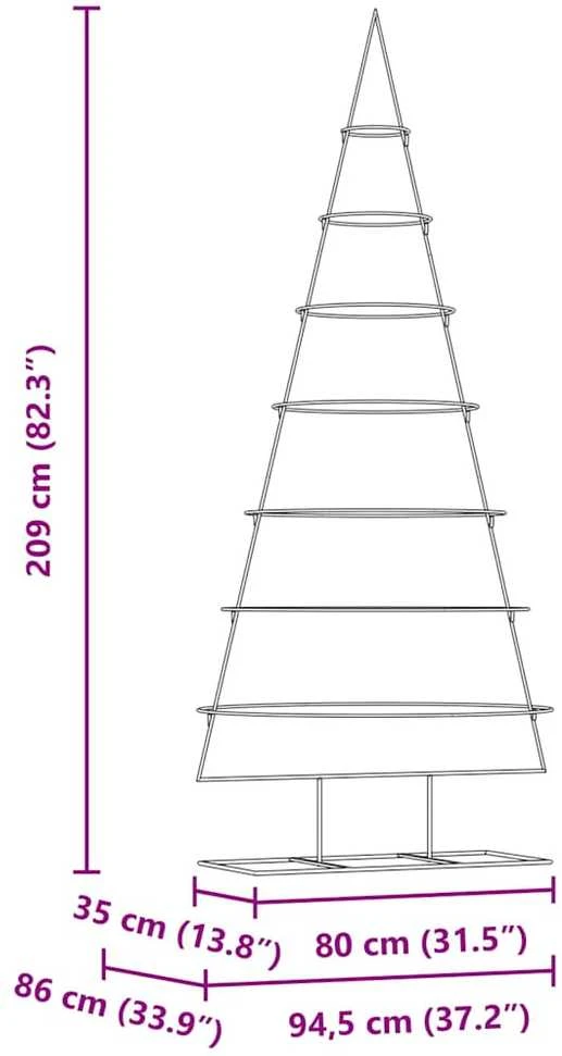 Metalinis Kalėdų medis s stovu Auksinė 209 cm