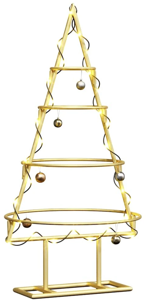 Metalinis Kalėdų medis s stovu Auksinė 60 cm