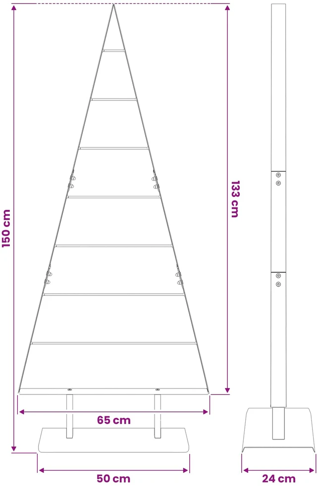 Metalinis Kalėdų medis s stovu Juoda 150 cm Plienas