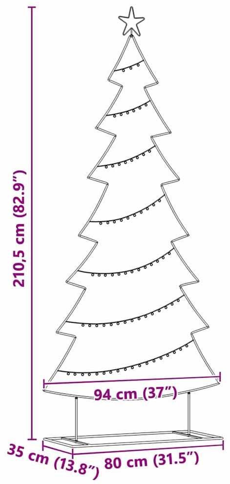 Metalinis Kalėdų medis Juoda 210 cm Plienas