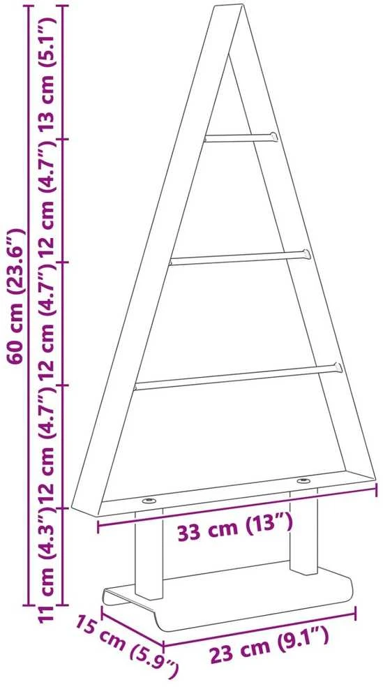 Metalinis Kalėdų medis Juoda 60 cm Plienas