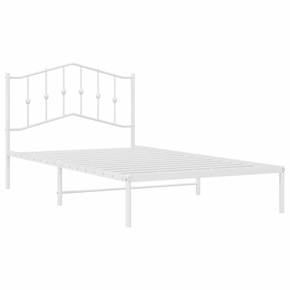 Lova Metalinis lovos rėmas su galvūgaliu, baltos spalvos, 107x203cm