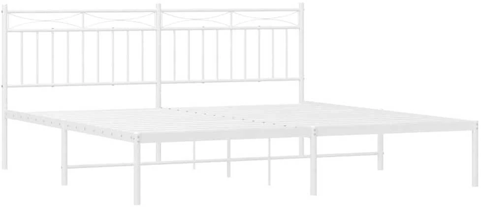 Lova Metalinis lovos rėmas su galvūgaliu, baltos spalvos, 183x213cm