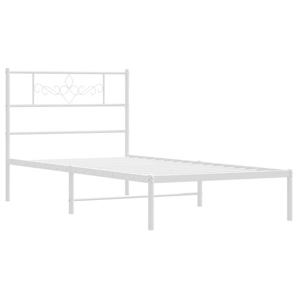 Metalinis lovos rėmas su galvūgaliu, baltos spalvos, 100x200cm