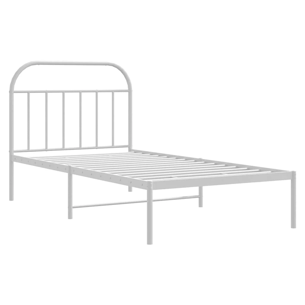 Lova Metalinis lovos rėmas su galvūgaliu, baltos spalvos, 107x203cm