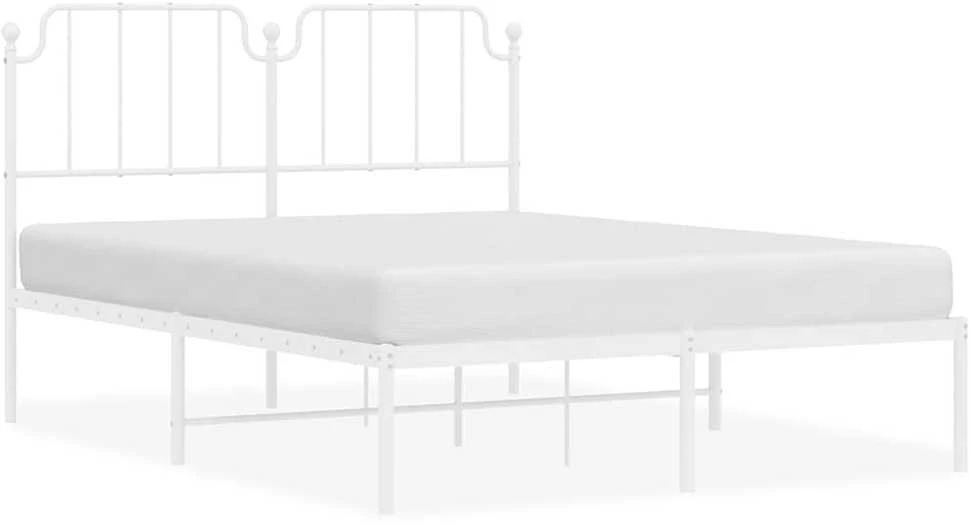 Lova Metalinis lovos rėmas su galvūgaliu, baltos spalvos, 135x190cm