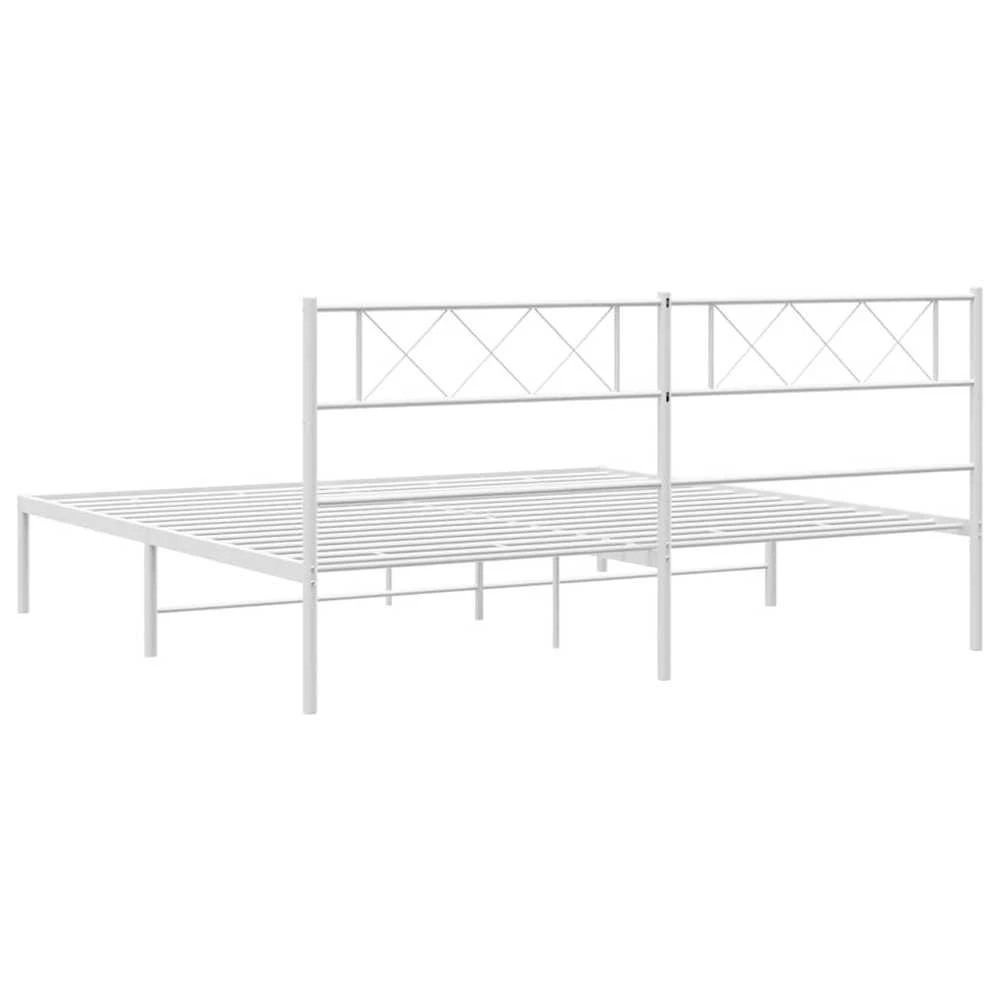 Lova Metalinis lovos rėmas su galvūgaliu, baltos spalvos, 183x213cm