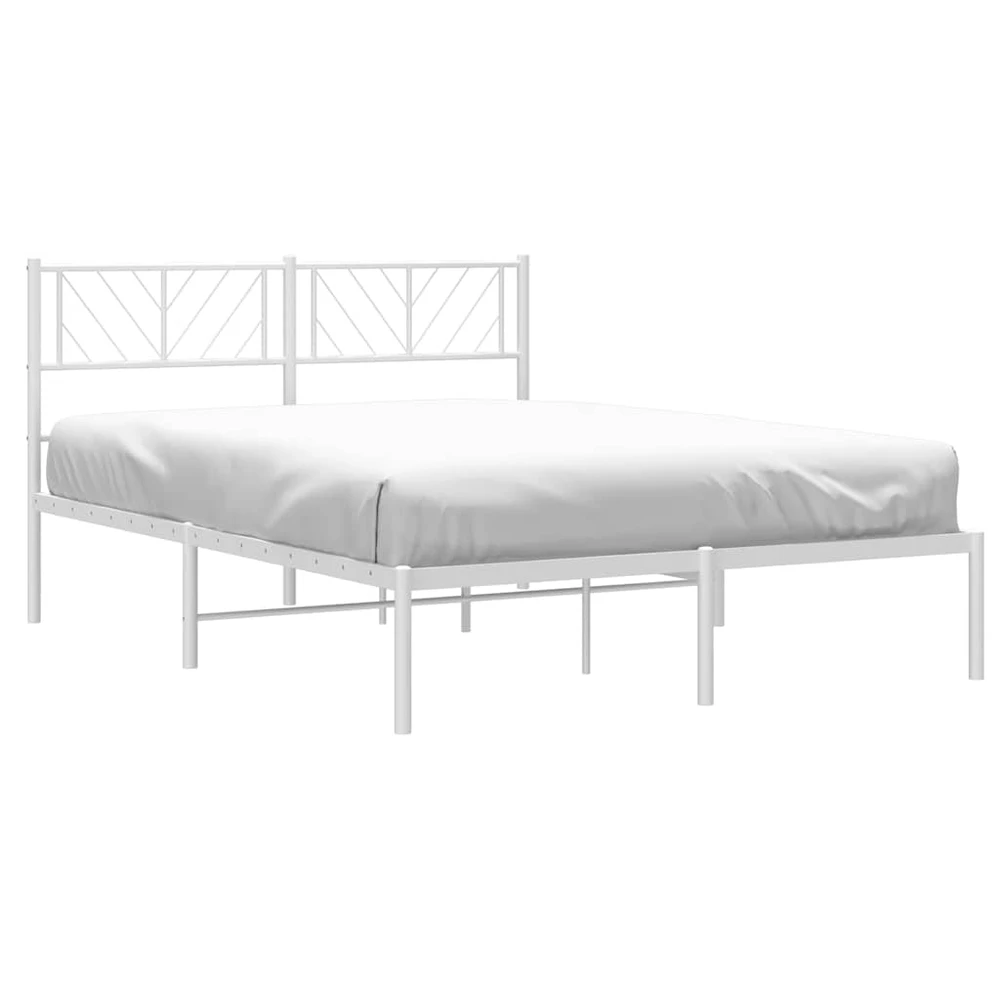 Lova Metalinis lovos rėmas su galvūgaliu, baltos spalvos, 135x190cm