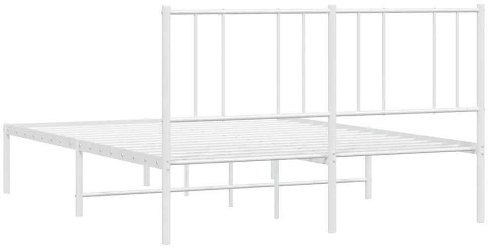 Lova Metalinis lovos rėmas su galvūgaliu, baltos spalvos, 135x190cm