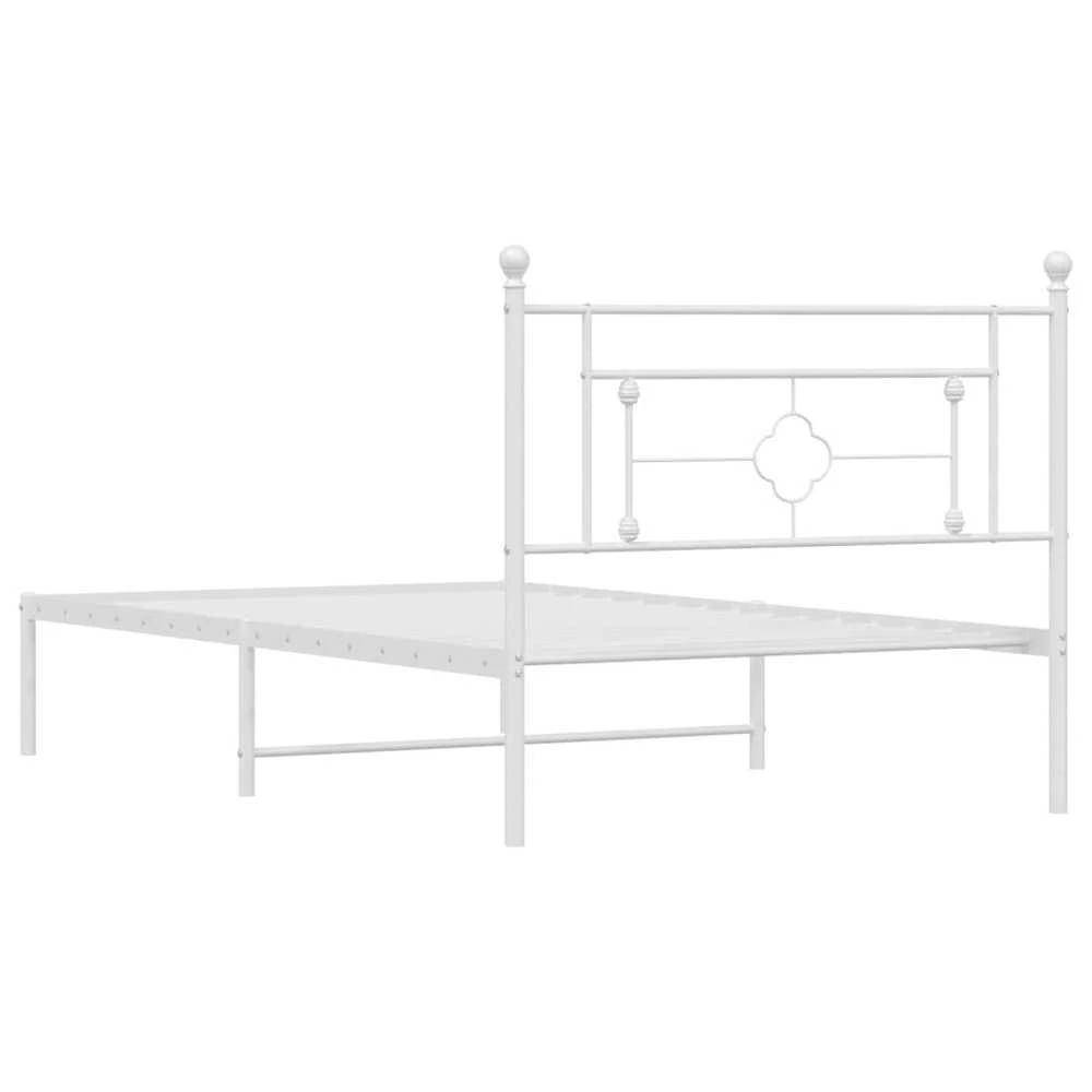 Lova Metalinis lovos rėmas su galvūgaliu, baltos spalvos, 107x203cm