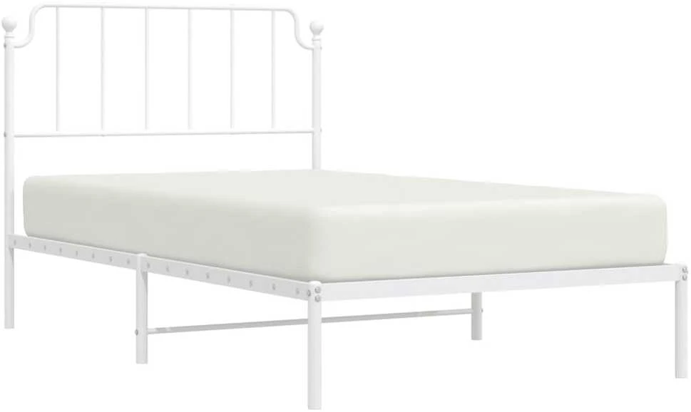 Lova Metalinis lovos rėmas su galvūgaliu, baltos spalvos, 107x203cm