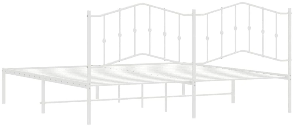 Lova Metalinis lovos rėmas su galvūgaliu, baltos spalvos, 193x203cm