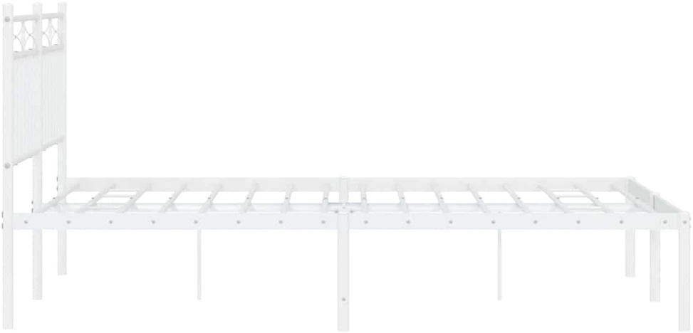 Lova Metalinis lovos rėmas su galvūgaliu, baltos spalvos, 135x190cm