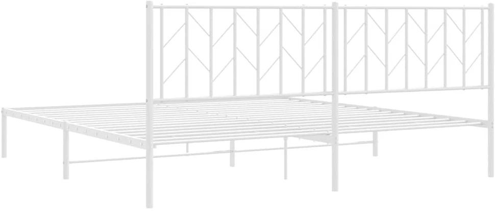 Lova Metalinis lovos rėmas su galvūgaliu, baltos spalvos, 193x203cm