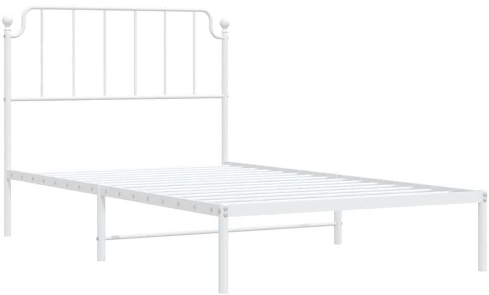 Lova Metalinis lovos rėmas su galvūgaliu, baltos spalvos, 107x203cm